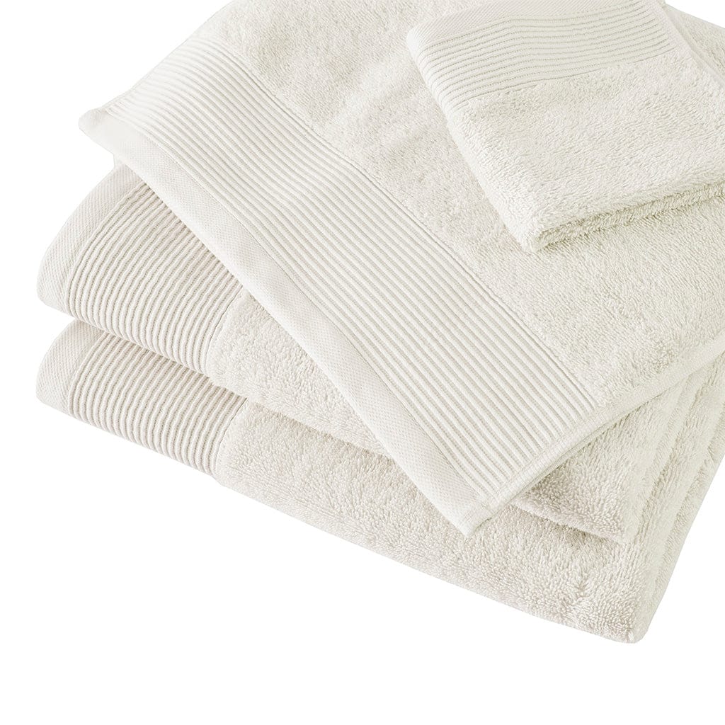 Cloud Linen Bathroom Towel Sets Retreat Cotton Tencel Antimicrobial 6 Piece Towel Set Ivory