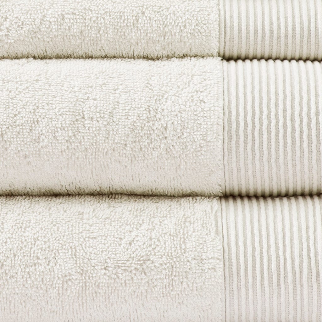 Cloud Linen Bathroom Towel Sets Retreat Cotton Tencel Antimicrobial 6 Piece Towel Set Ivory