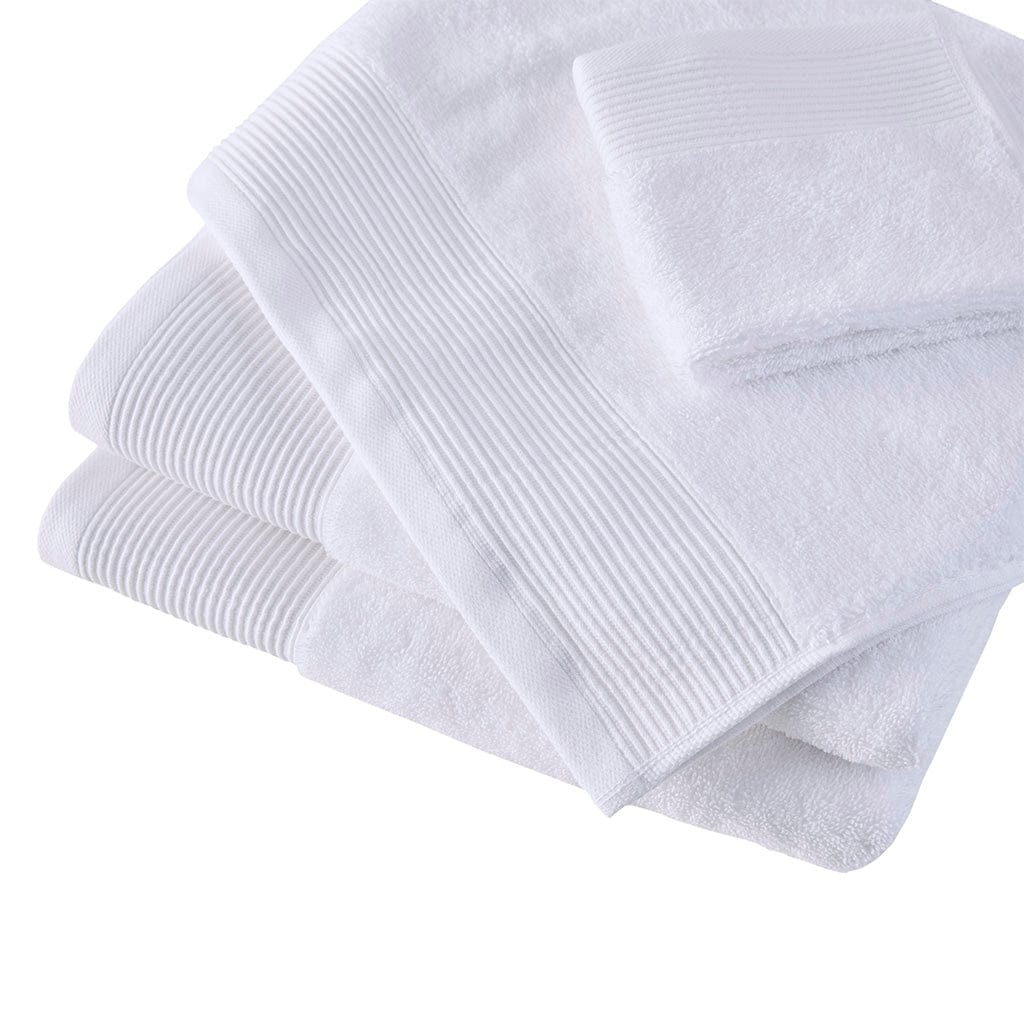 Cloud Linen Bathroom Towel Sets Retreat Cotton Tencel Antimicrobial 6 Piece Towel Set White