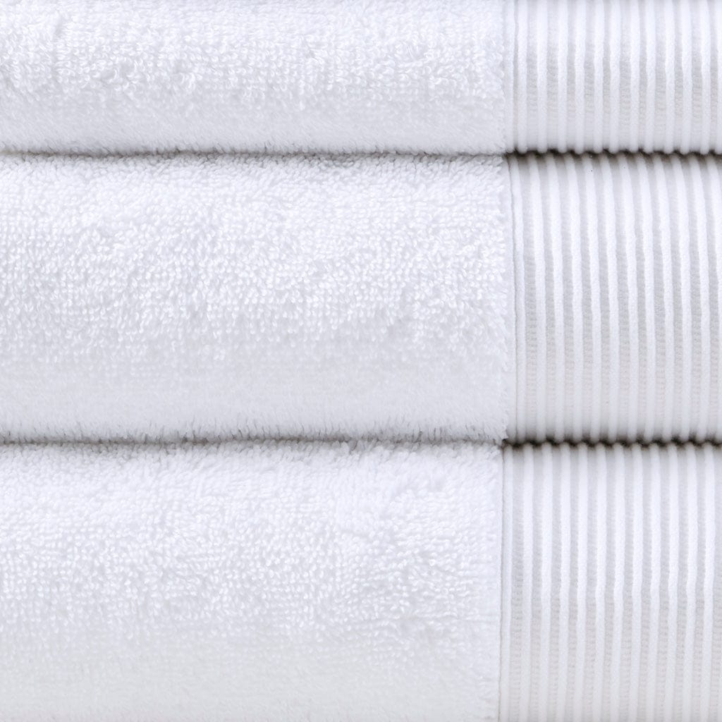 Cloud Linen Bathroom Towel Sets Retreat Cotton Tencel Antimicrobial 6 Piece Towel Set White