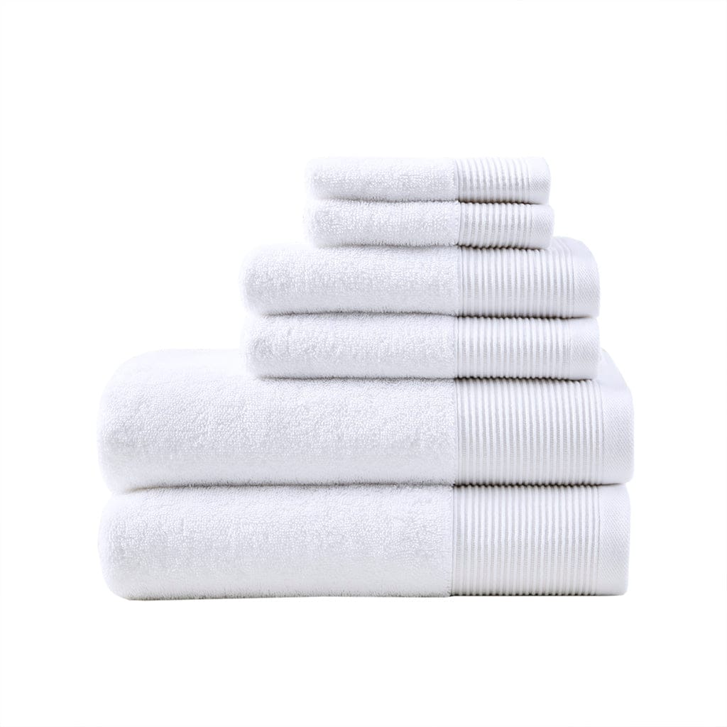 Cloud Linen Bathroom Towel Sets Retreat Cotton Tencel Antimicrobial 6 Piece Towel Set White