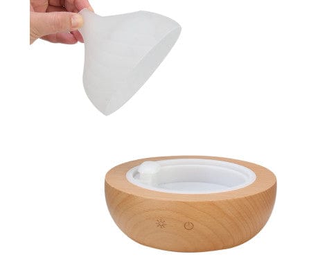 Devanti Diffuser Aroma Aromatherapy Diffuser LED Oil Ultrasonic Air Humidifier Glass Wood