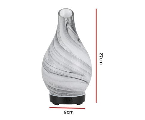 Devanti Diffuser Aromatherapy Aroma Diffuser Essential Oil Humidifier LED Glass Marble