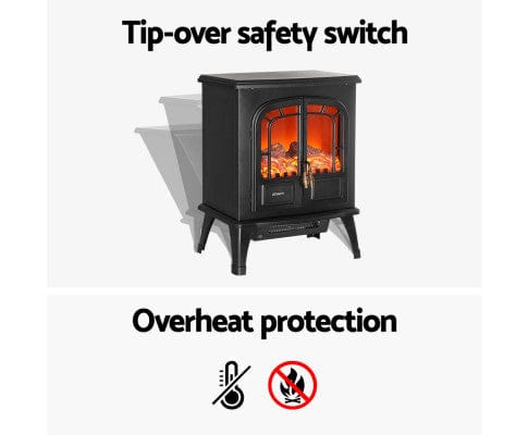 Devanti Heater Electric Fireplace Fire Heaters 2000W