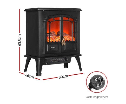 Devanti Heater Electric Fireplace Fire Heaters 2000W