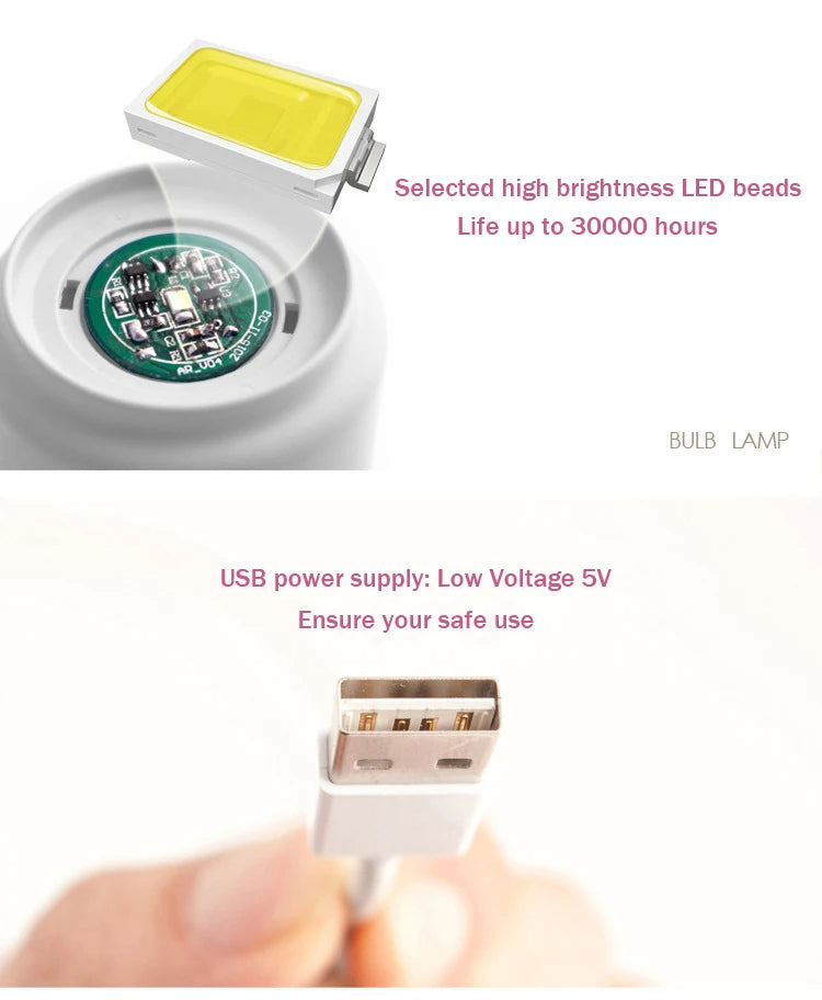 Anyhouz Table Lamp Retro Bulb Desk Light USB Rechargeable For Home Bedroom