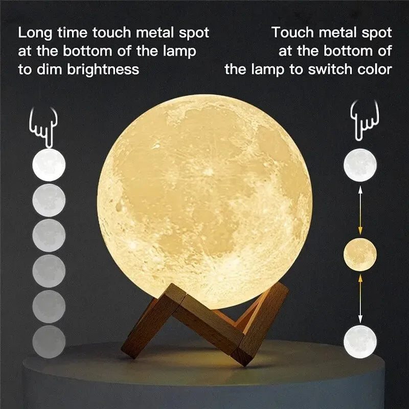 Anyhouz Table Lamp Lunar Glow Moon Desk Light USB Rechargeable For Modern Interiors