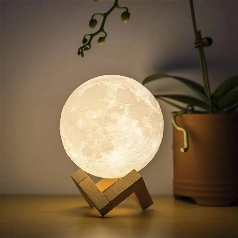 Anyhouz Table Lamp Lunar Glow Moon Desk Light USB Rechargeable For Modern Interiors