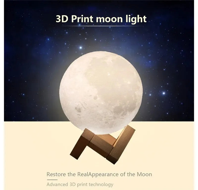 Anyhouz Table Lamp Lunar Glow Moon Desk Light USB Rechargeable For Modern Interiors