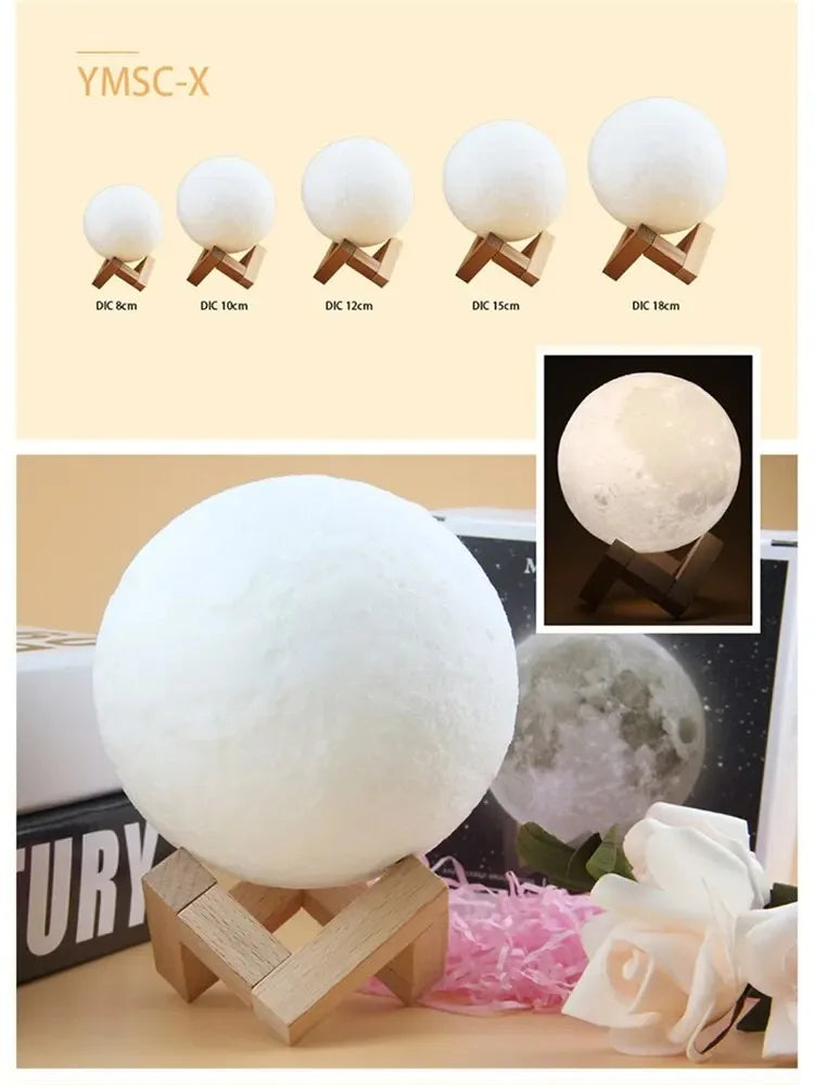 Anyhouz Table Lamp Lunar Glow Moon Desk Light USB Rechargeable For Modern Interiors