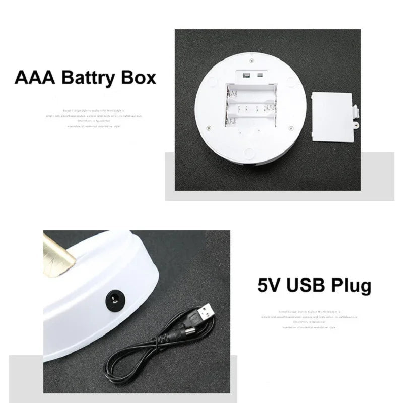 Anyhouz Table Lamp White 108 LED Bonsai Tree Desk Light USB Rechargeable For Living Room