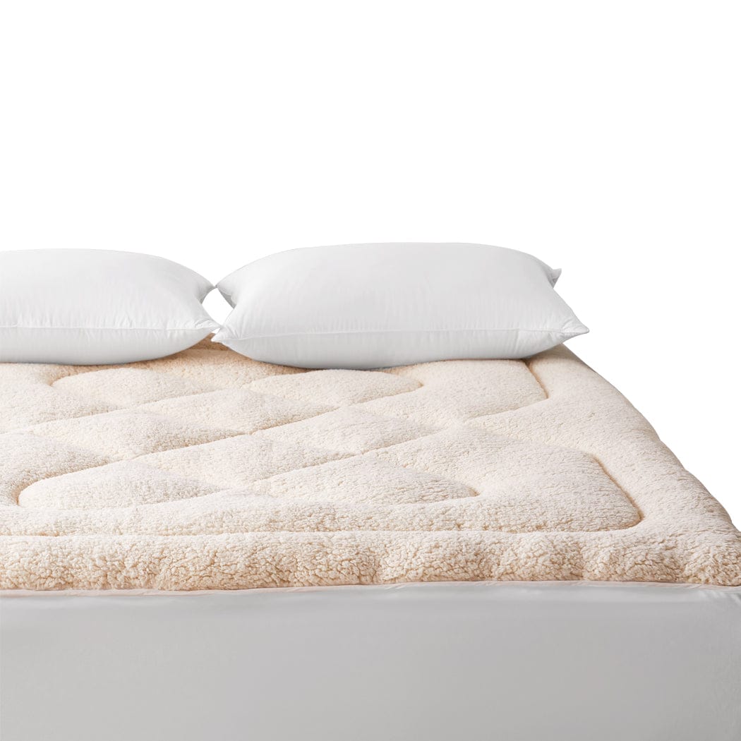 Dreamz Mattress Topper 100% Wool Underlay Mattress Topper  - REVERSIBLE