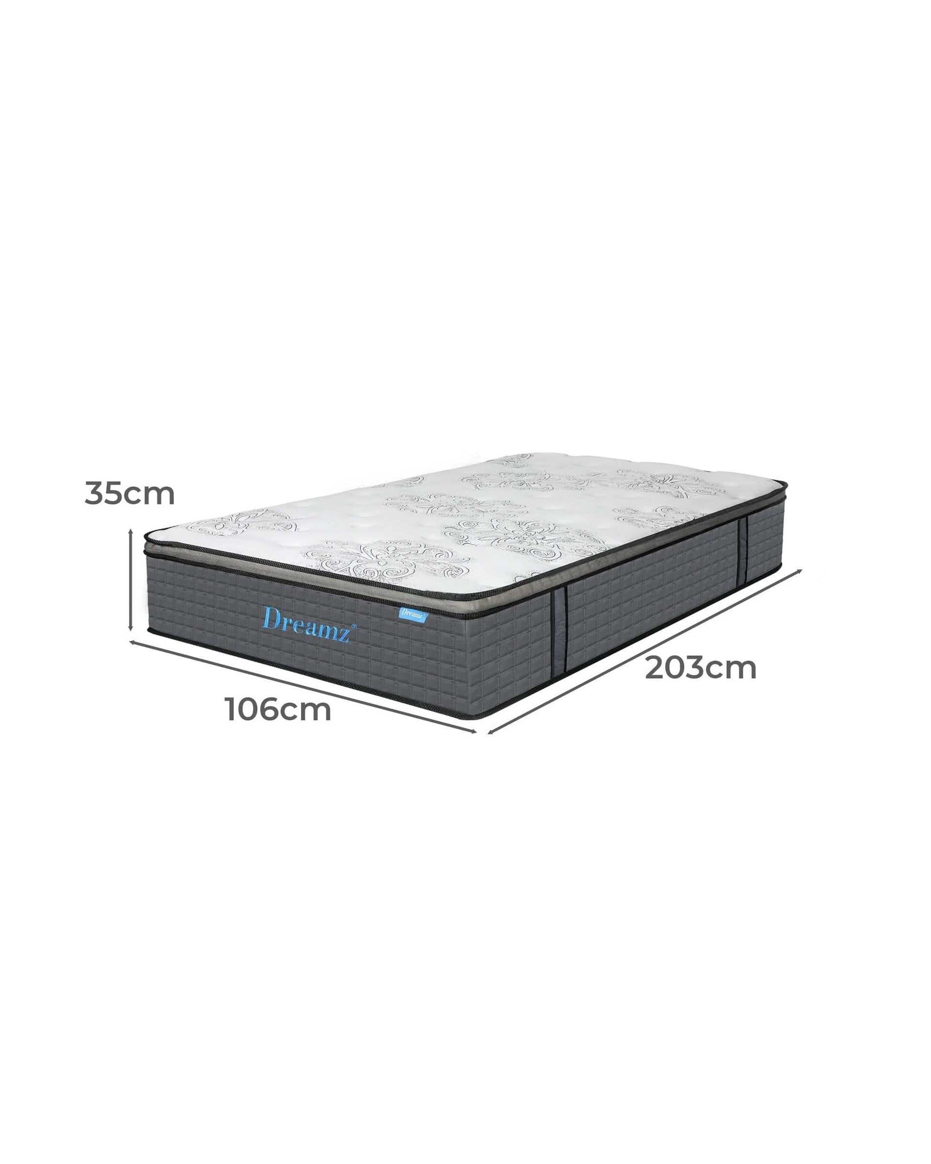 Dreamz Mattresses 35CM Thickness Euro Top Egg Crate Foam Mattress in King Single Size