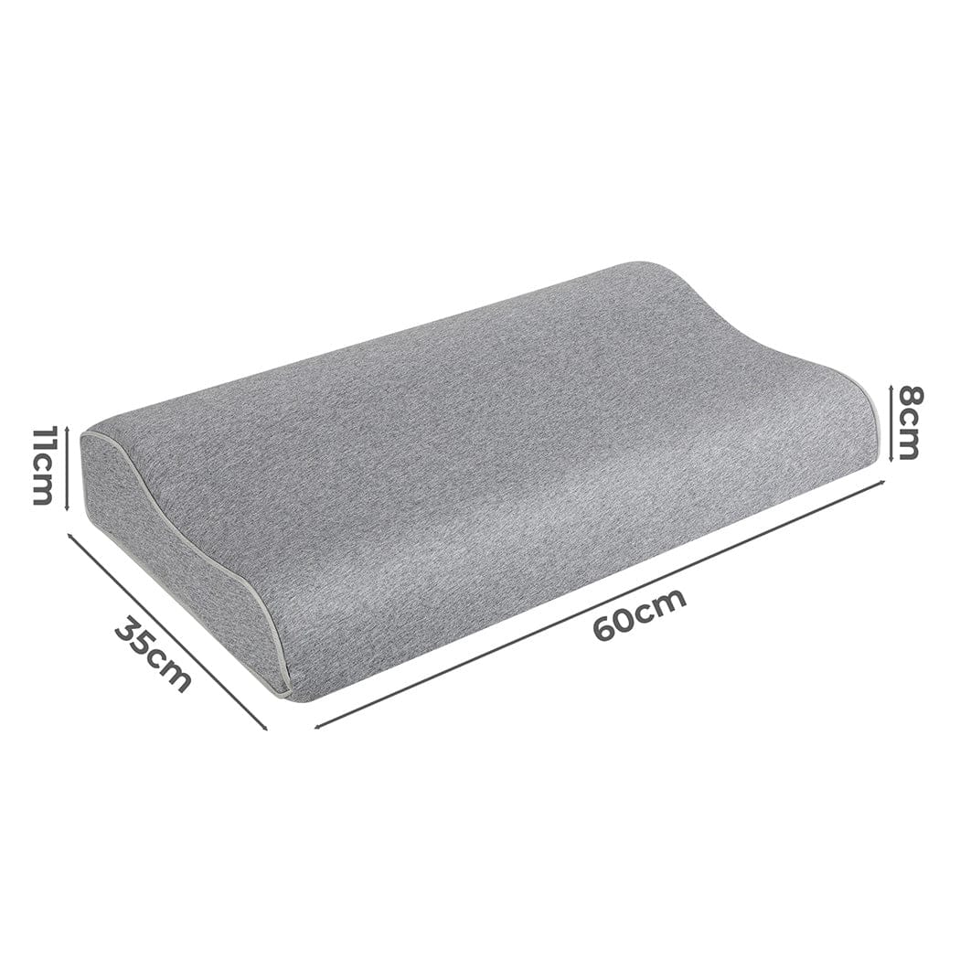 Dreamz Pillows/Cushions Memory Foam Pillow Pillowcase Supprt Grey Rebound