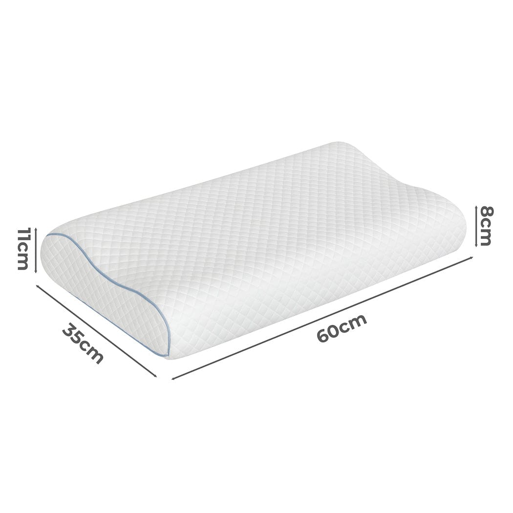 Dreamz Pillows/Cushions Memory Pillow Supprt Shoulder Foam White Pillowcase