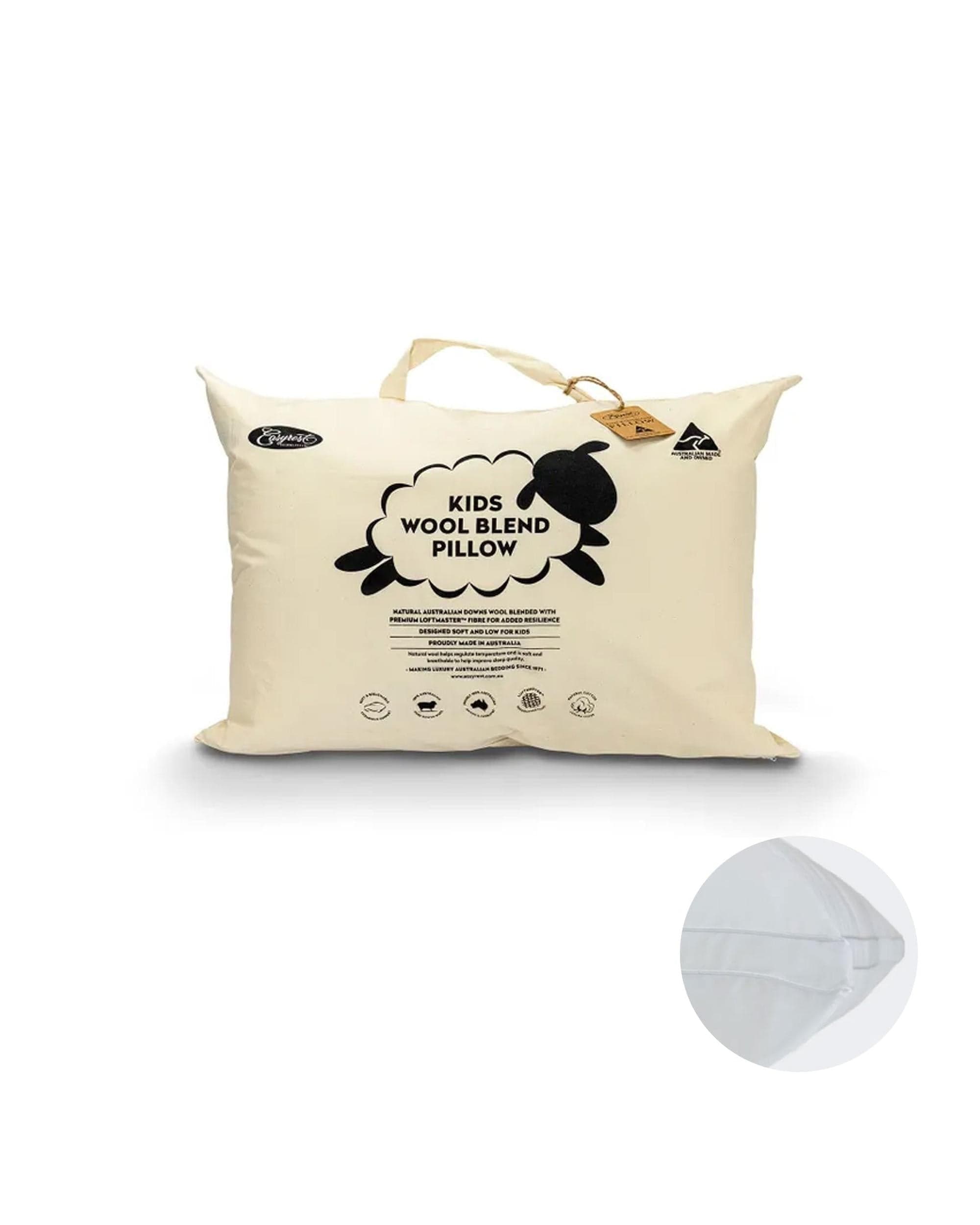 Easyrest Pillows/Cushions Easyrest Kids Wool Blend Standard Pillow in Fabric Bag