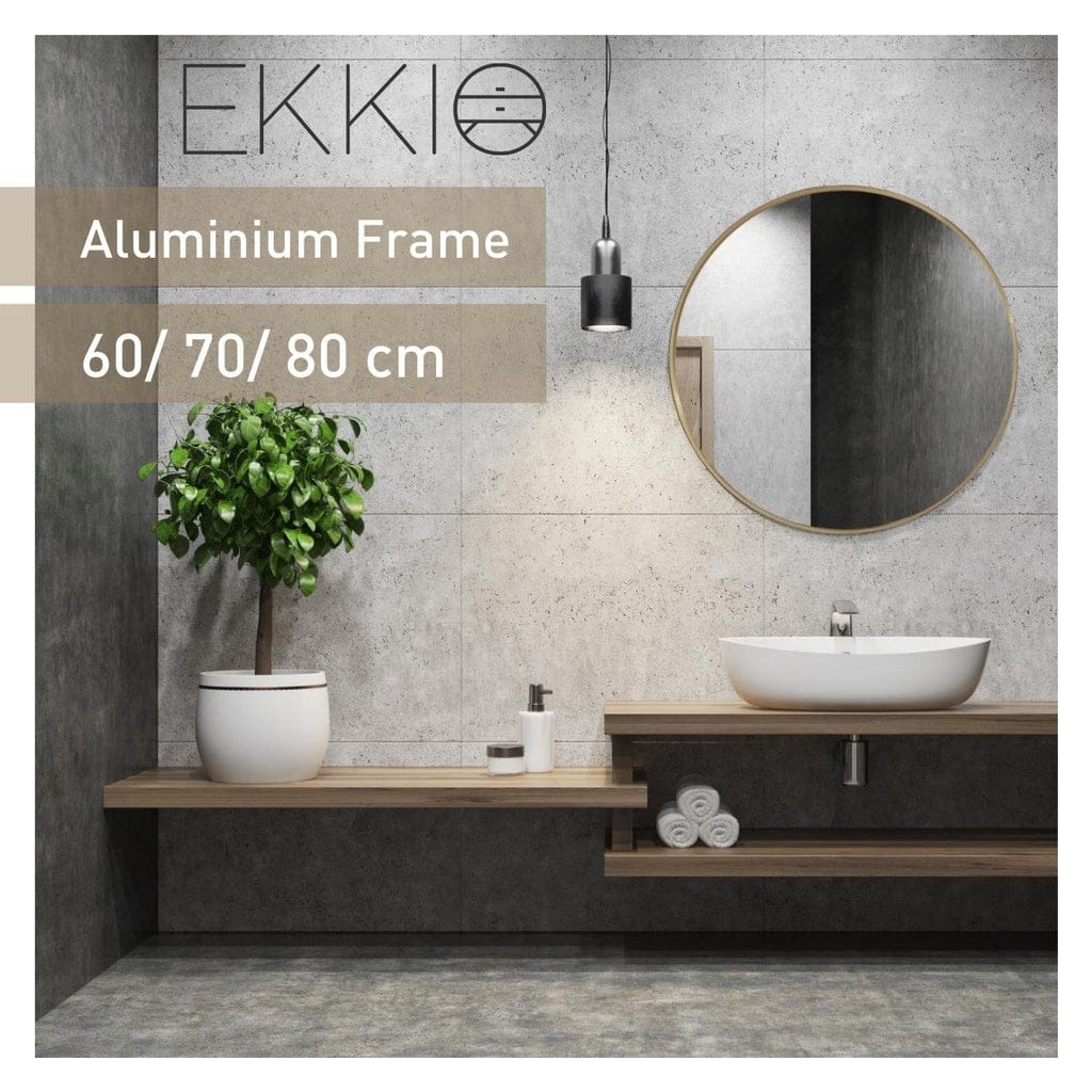 EKKIO Mirror 60cm Round Aluminium Wall Mirror