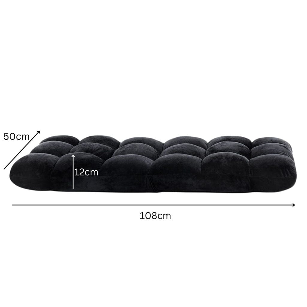 EKKIO Accent Chair Adjustable Floor Chair Lounge Sofa Bed Recliner (Black) EK-FLSR-101-LZQ