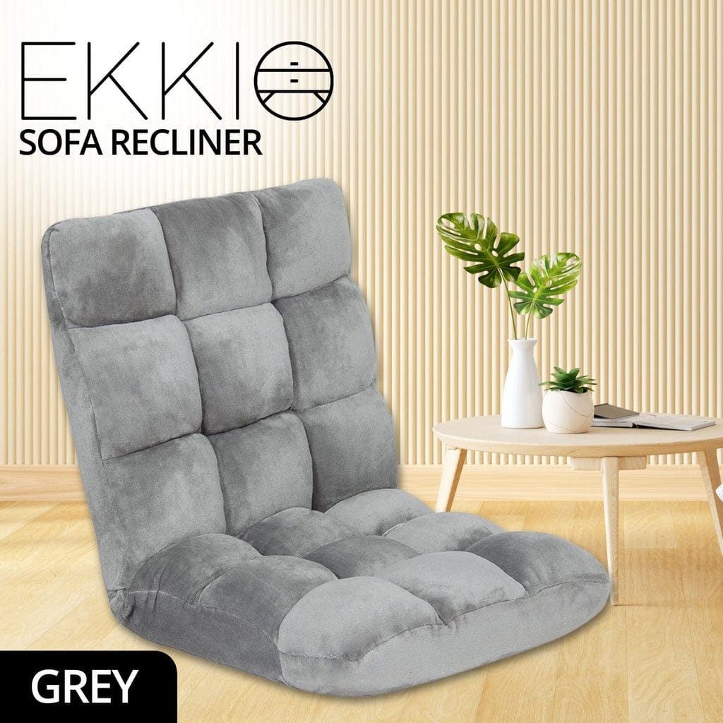 EKKIO Accent Chair Adjustable Floor Chair Lounge Sofa Bed Recliner (Silver Grey) EK-FLSR-100-LZQ