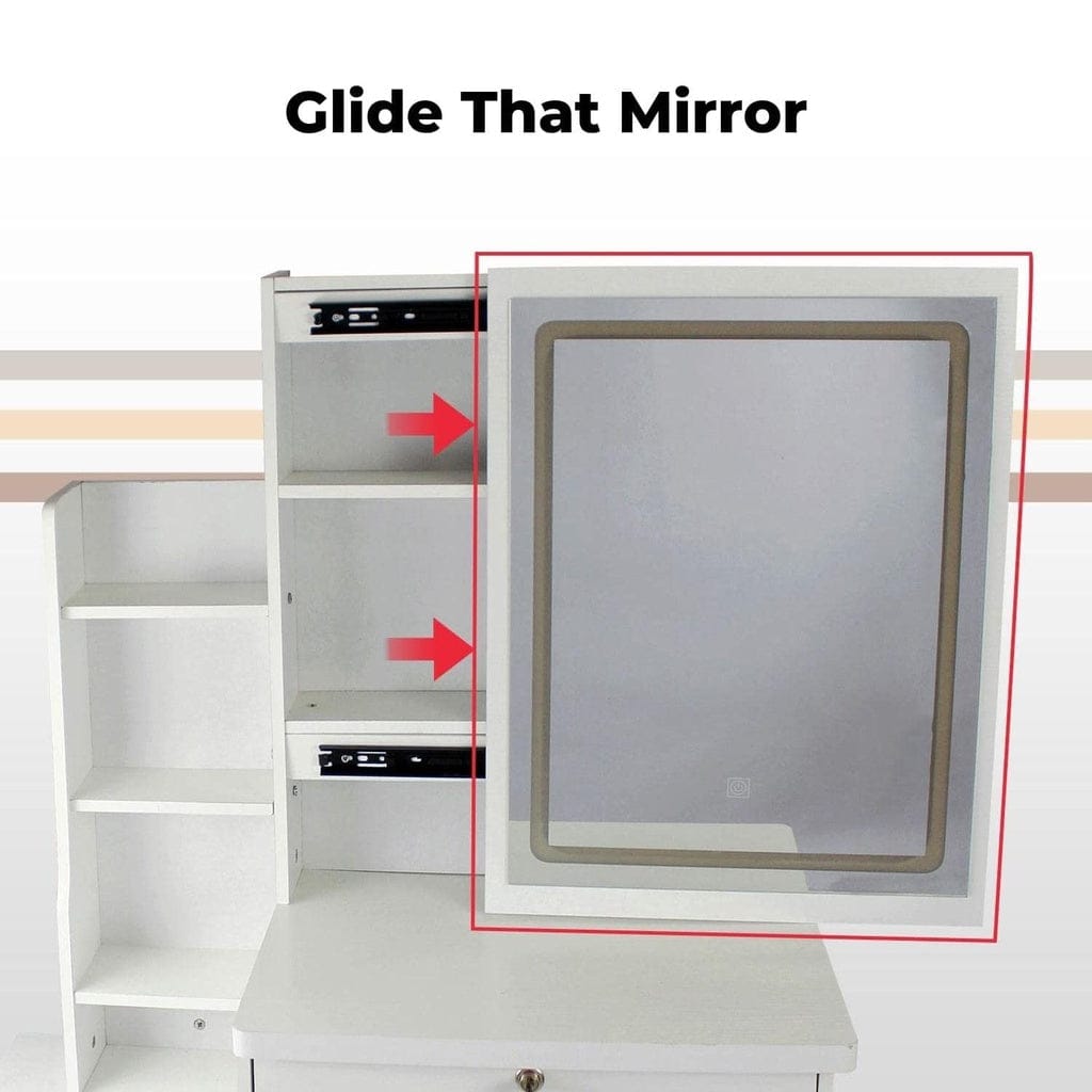 EKKIO Mirror Dressing Table White LED Mirror