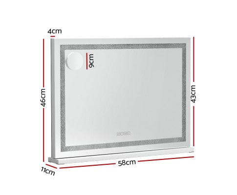 Embellir Mirror NEW Bluetooth Makeup Mirror 58X46cm Crystal Hollywood with Light LED Vanity