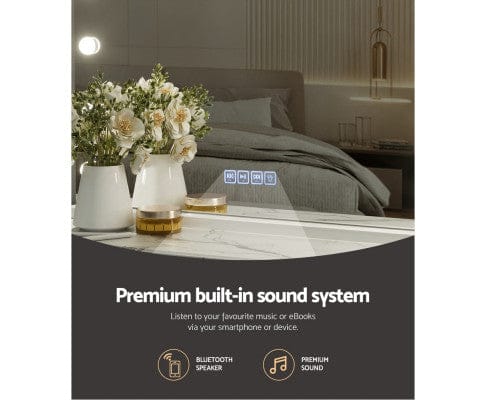 Embellir Mirror NEW Bluetooth Makeup Mirror 80X58cm Hollywood with Light Vanity Wall 18 LED