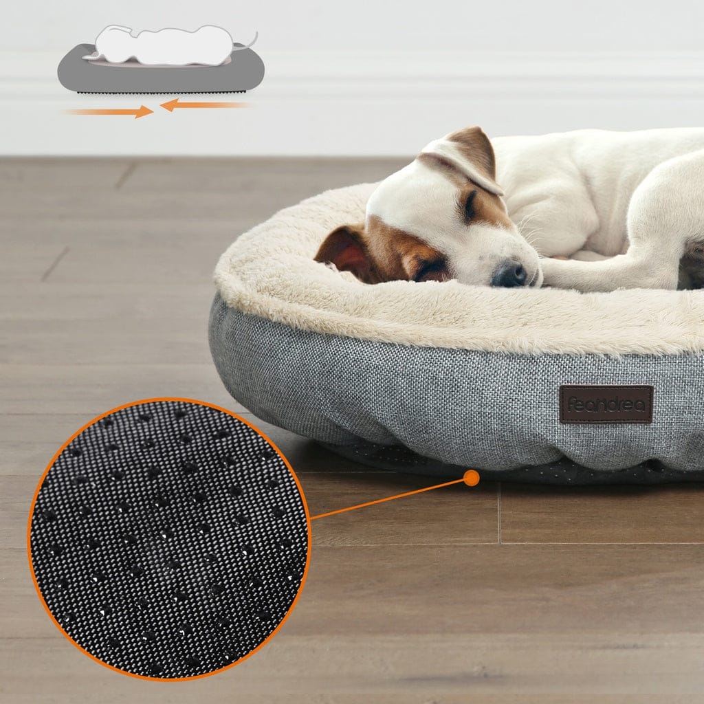 Feandrea Indoor Dog Bed FEANDREA 55cm Dog Sofa Bed Round Shape Fabric Grey