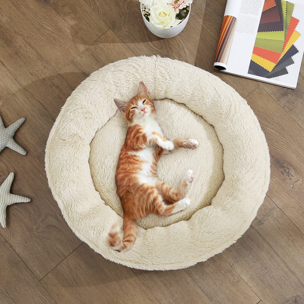 Feandrea Indoor Dog Bed FEANDREA 55cm Dog Sofa Bed Round Shape Fabric Grey