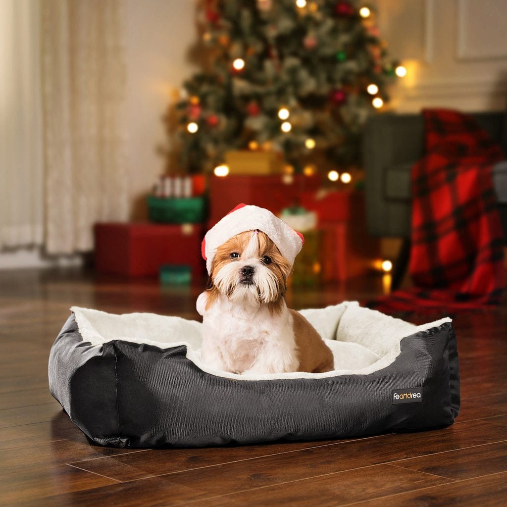 Feandrea Indoor Dog Bed FEANDREA 70cm Dog Bed Reversible Cushion Dark Grey