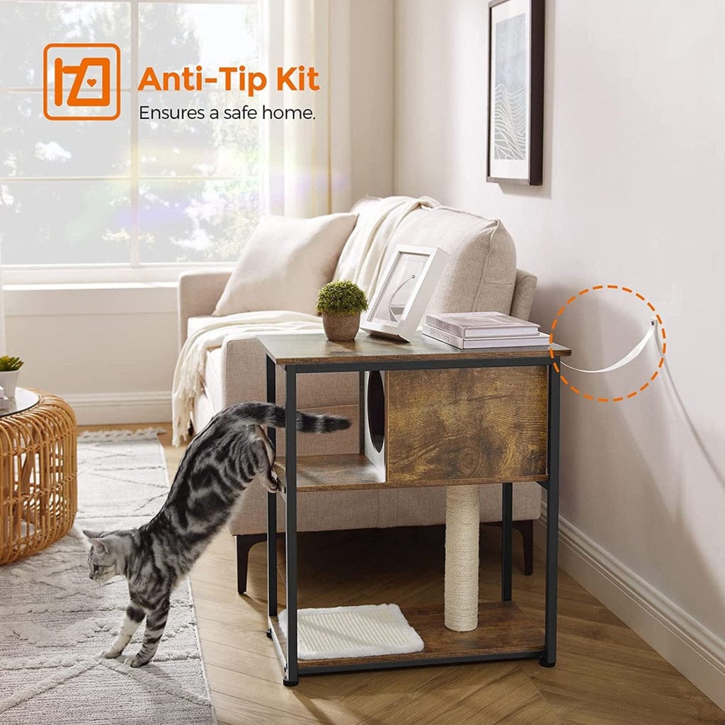 Feandrea Cat Tower FEANDREA Cat Tree and End Table Rustic Brown PCT111H01