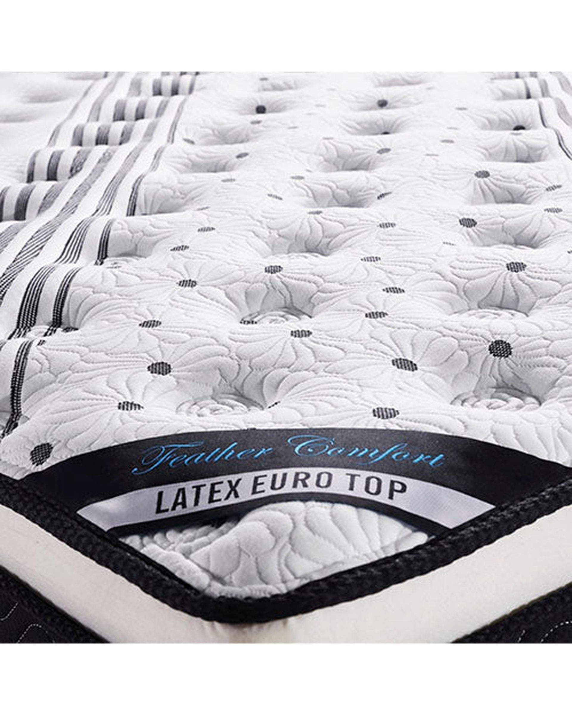 Feather Comfort Mattresses Exclusive Latex Euro Top Individual Pocket Spring Medium Firm 33cm Thick Queen Mattress