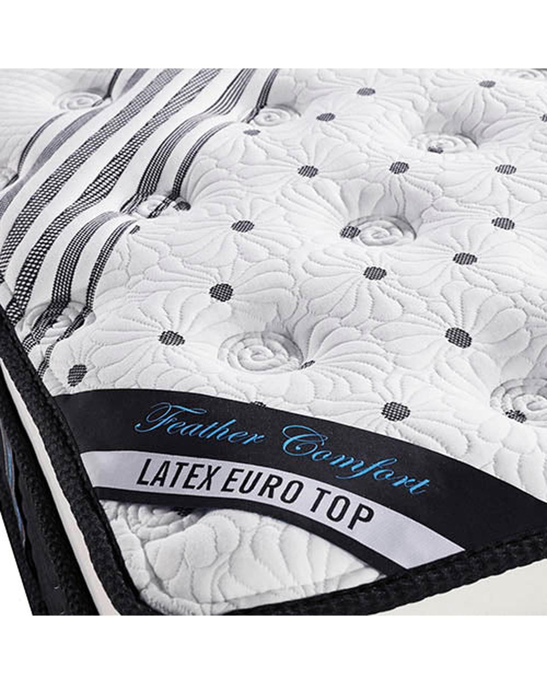Feather Comfort Mattresses Exclusive Latex Euro Top Individual Pocket Spring Medium Firm 33cm Thick Queen Mattress