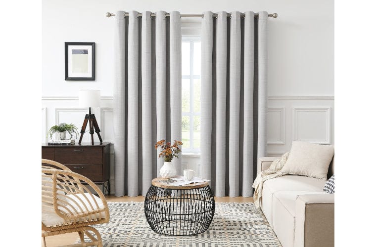 FILIGREE Curtain FILIGREE BREAKAWAY BLOCKOUT EYELET ASH - PAIR