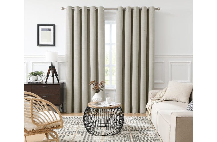 FILIGREE Curtain FILIGREE BREAKAWAY BLOCKOUT EYELET STONE - PAIR