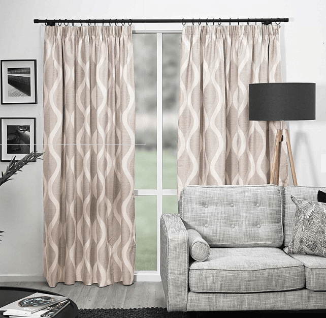 FILIGREE Curtain FILIGREE LANGTON 1.5W PENCIL BLOCKOUT CURTAIN NATURAL - SET OF 2