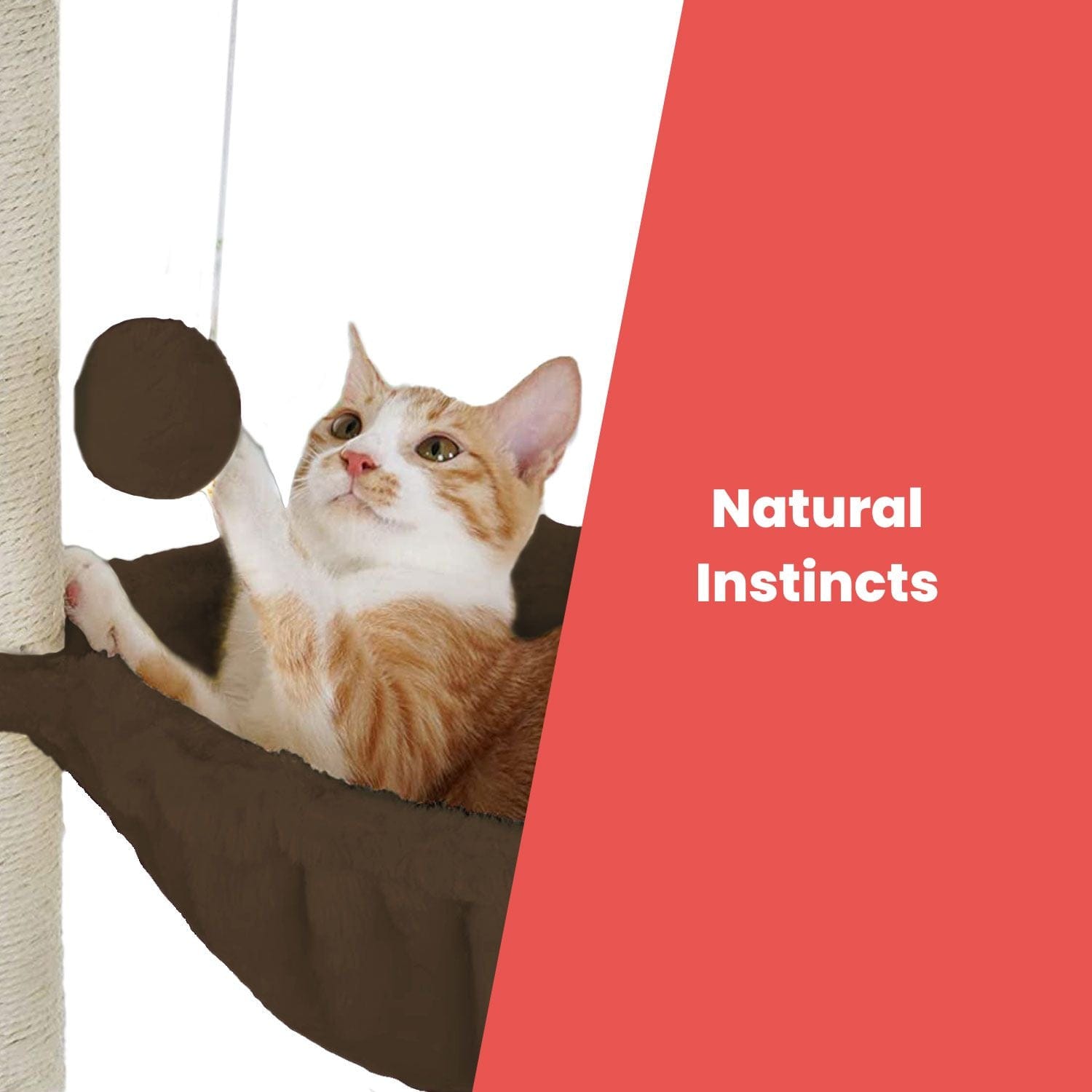 FLOOFI Cat Tower Floofi 104cm Plush Cat Condo Cat Tree Brown
