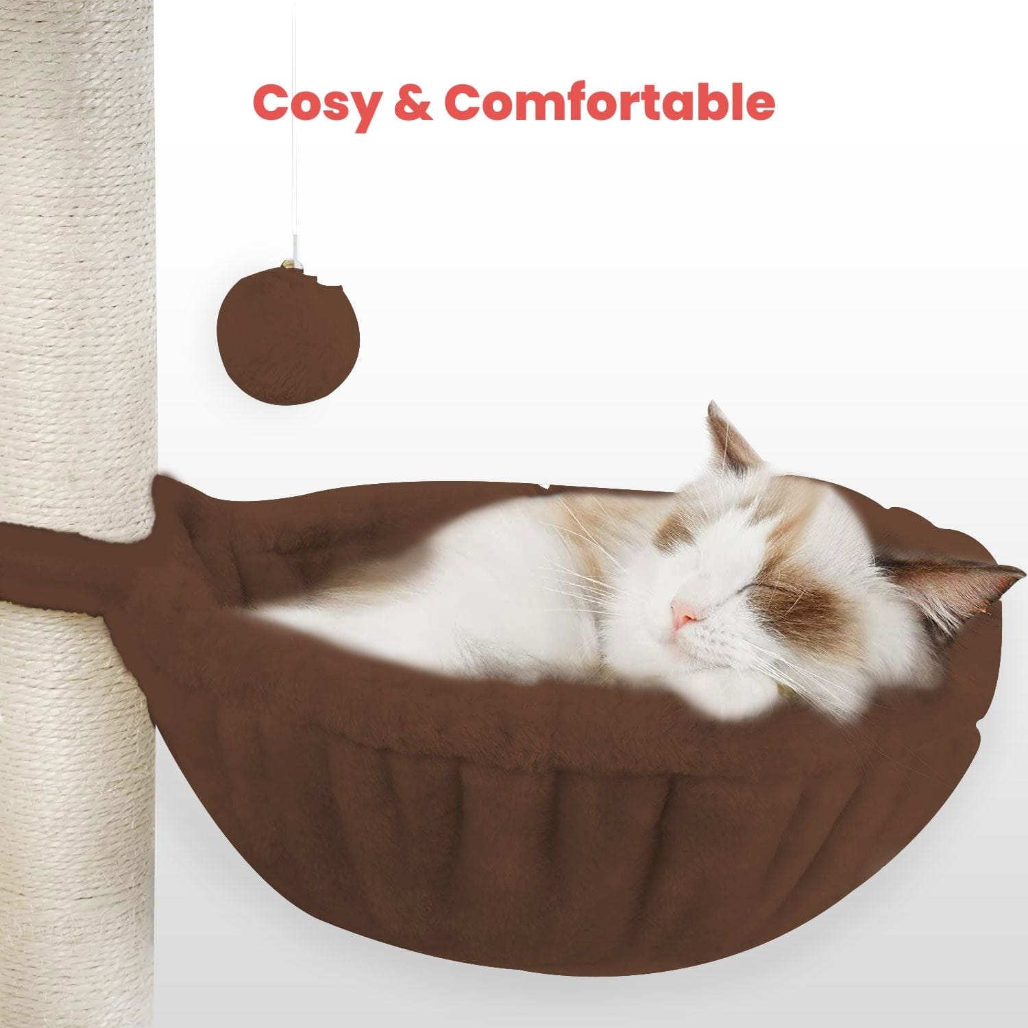 FLOOFI Cat Tower Floofi 104cm Plush Cat Condo Cat Tree Brown
