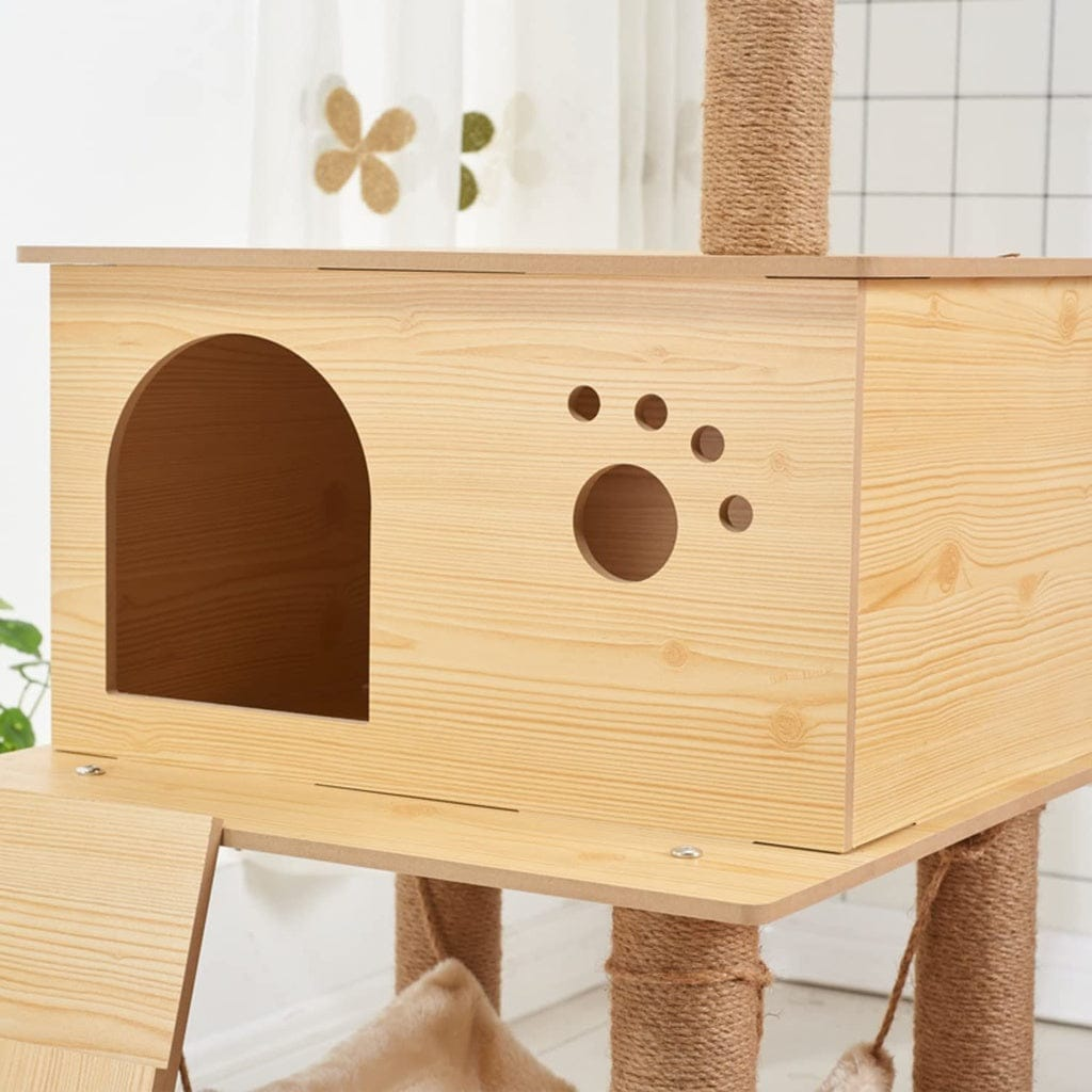 FLOOFI Cat Tower FLOOFI 130cm Wooden Cat Tree