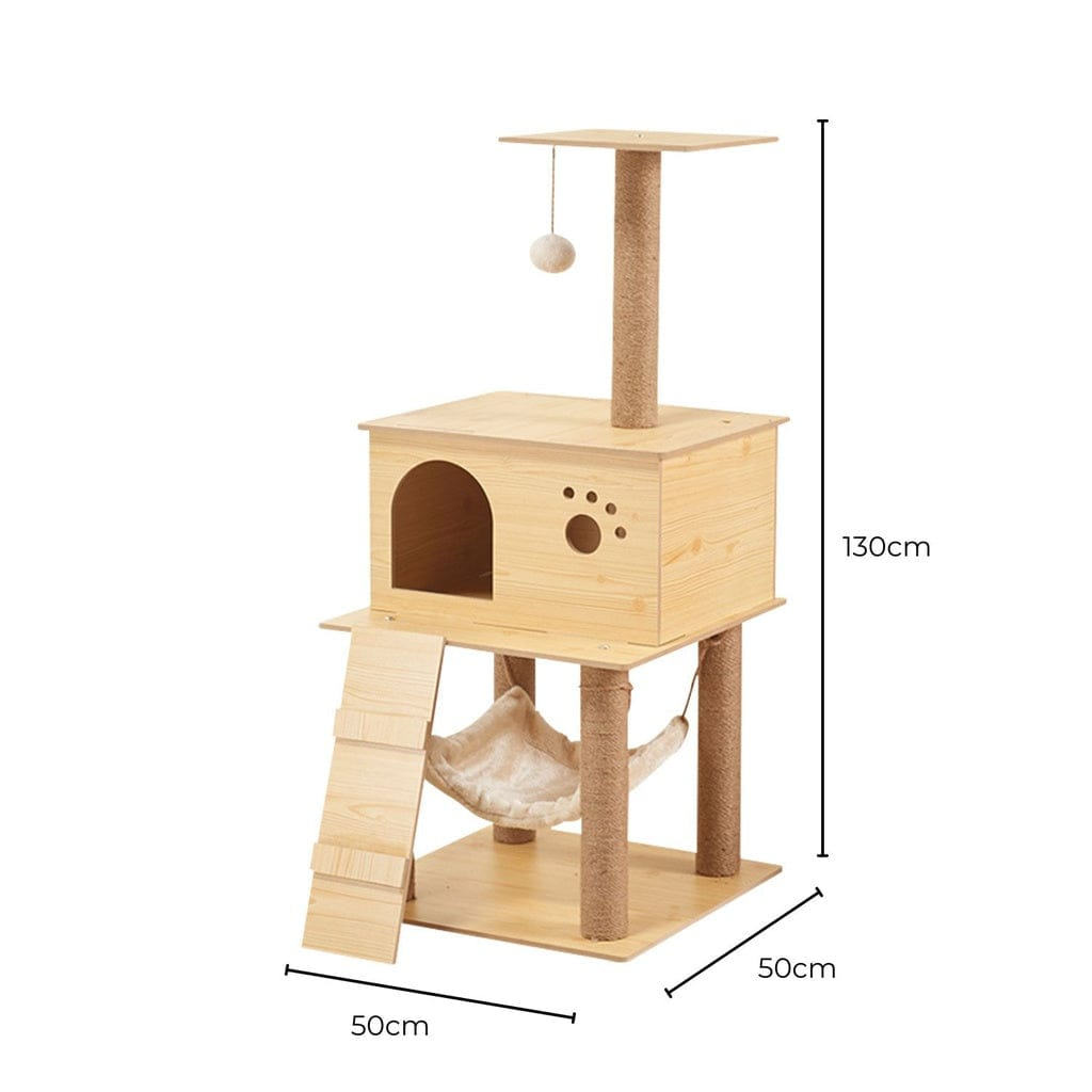 FLOOFI Cat Tower FLOOFI 130cm Wooden Cat Tree