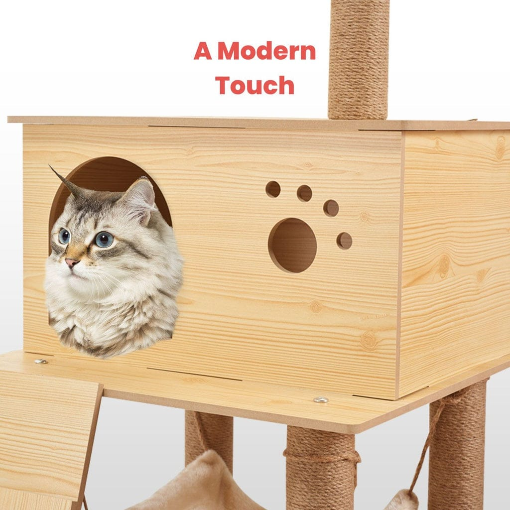 FLOOFI Cat Tower FLOOFI 130cm Wooden Cat Tree