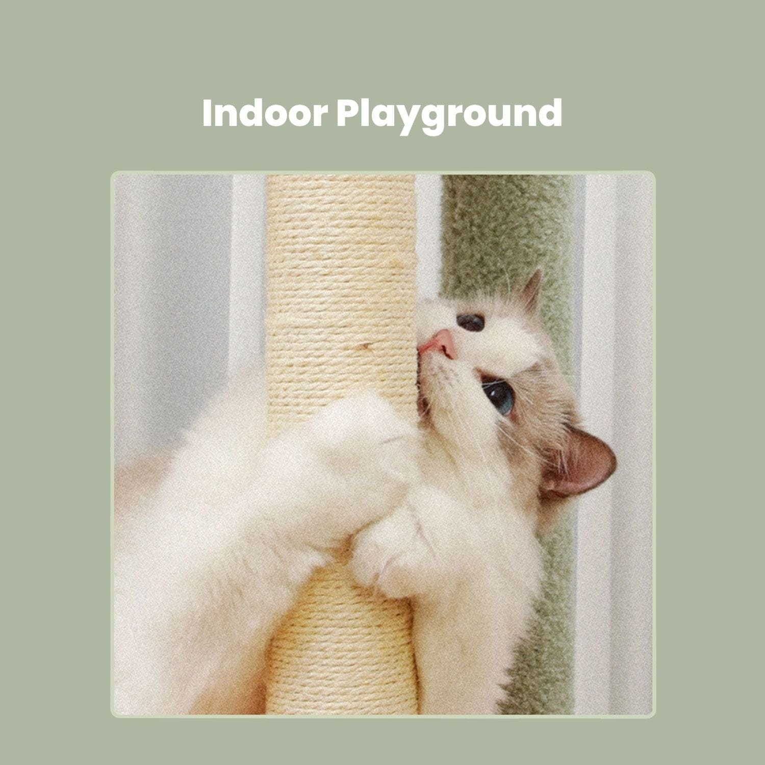 FLOOFI Cat Tower Floofi 143cm Dinosaur Cat Condo Cat Tree Green