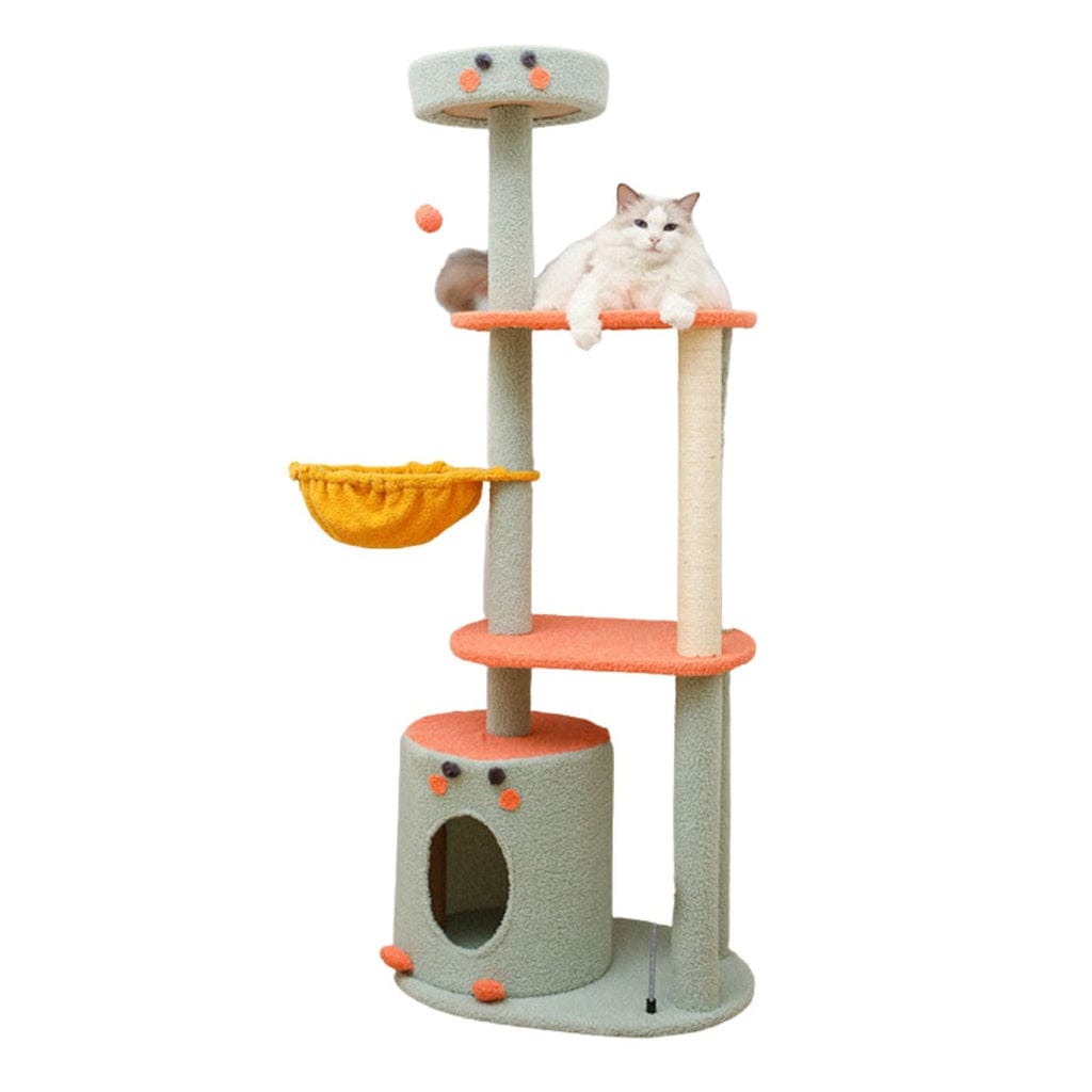 FLOOFI Cat Tower Floofi 143cm Dinosaur Cat Condo Cat Tree Green