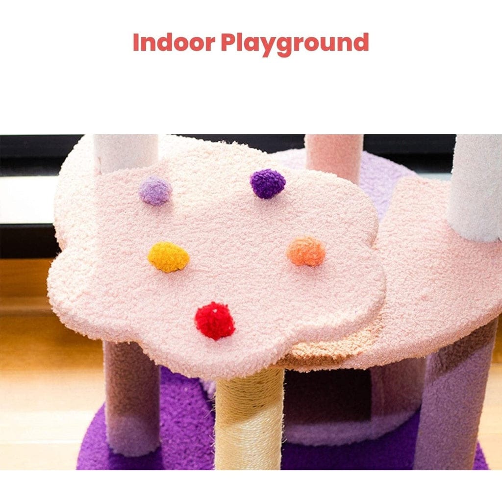 FLOOFI Cat Tower Floofi 160cm Butterfly Plush Cat Condo Cat Tree Pink Purple