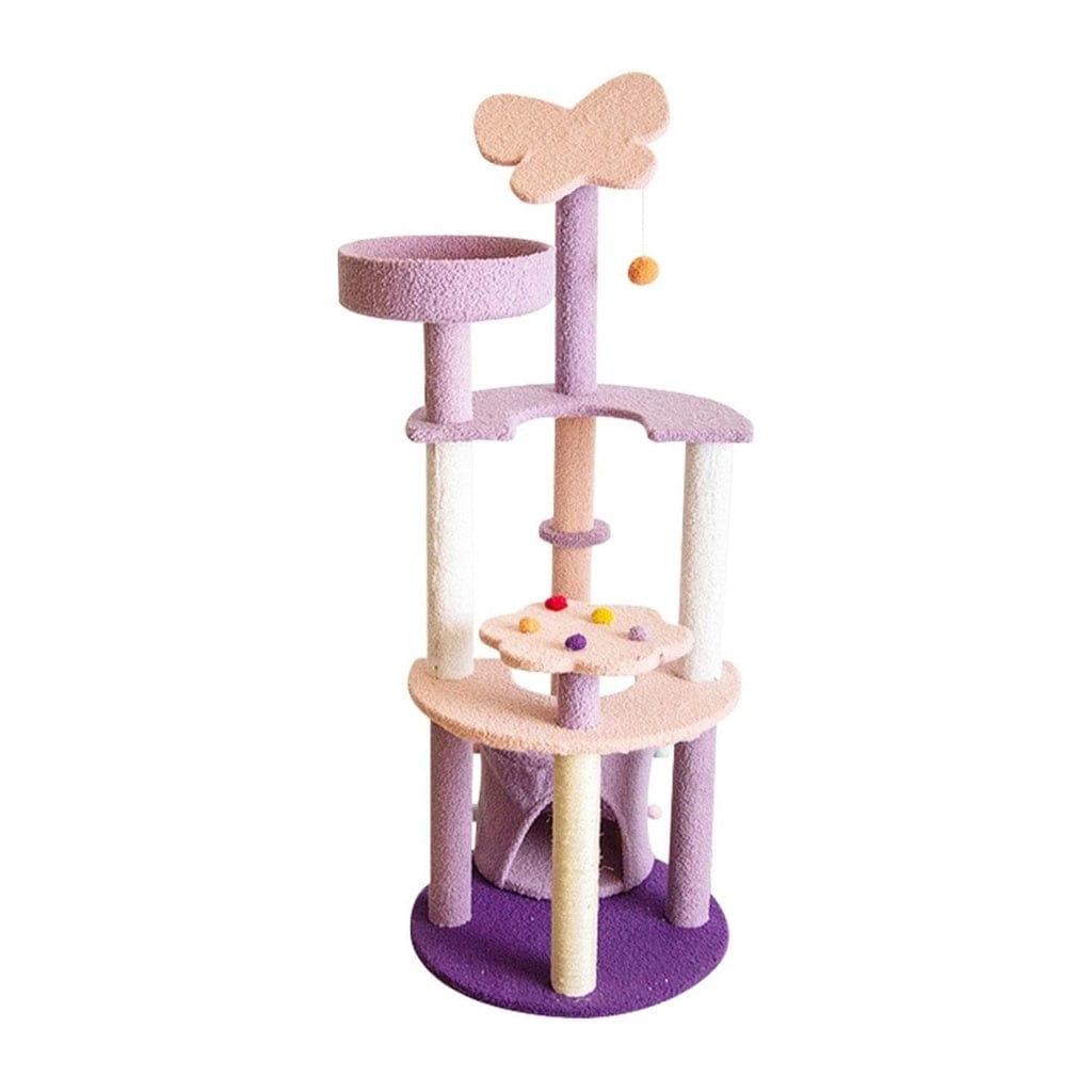 FLOOFI Cat Tower Floofi 160cm Butterfly Plush Cat Condo Cat Tree Pink Purple
