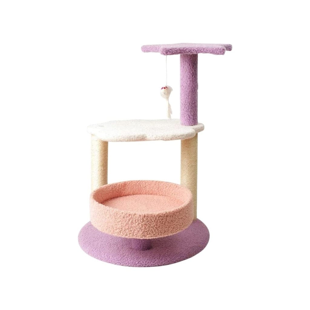 FLOOFI Cat Tower Floofi 61cm Galaxy Plush Scratching Post Cat Tree Pink Purple