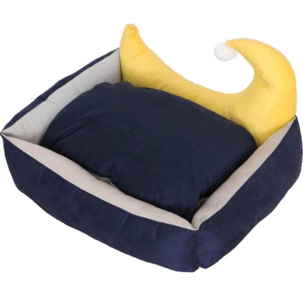 FLOOFI Cat Bed Floofi Pet Bed Moon Design (M Blue)