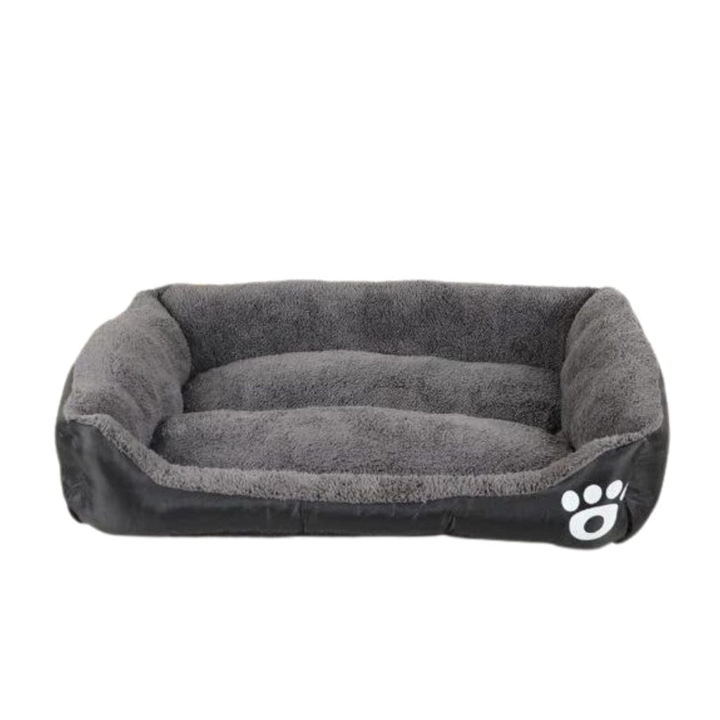 FLOOFI Indoor Dog Bed FLOOFI Pet Bed Square L Size Comfy Washable Black and Dark Grey
