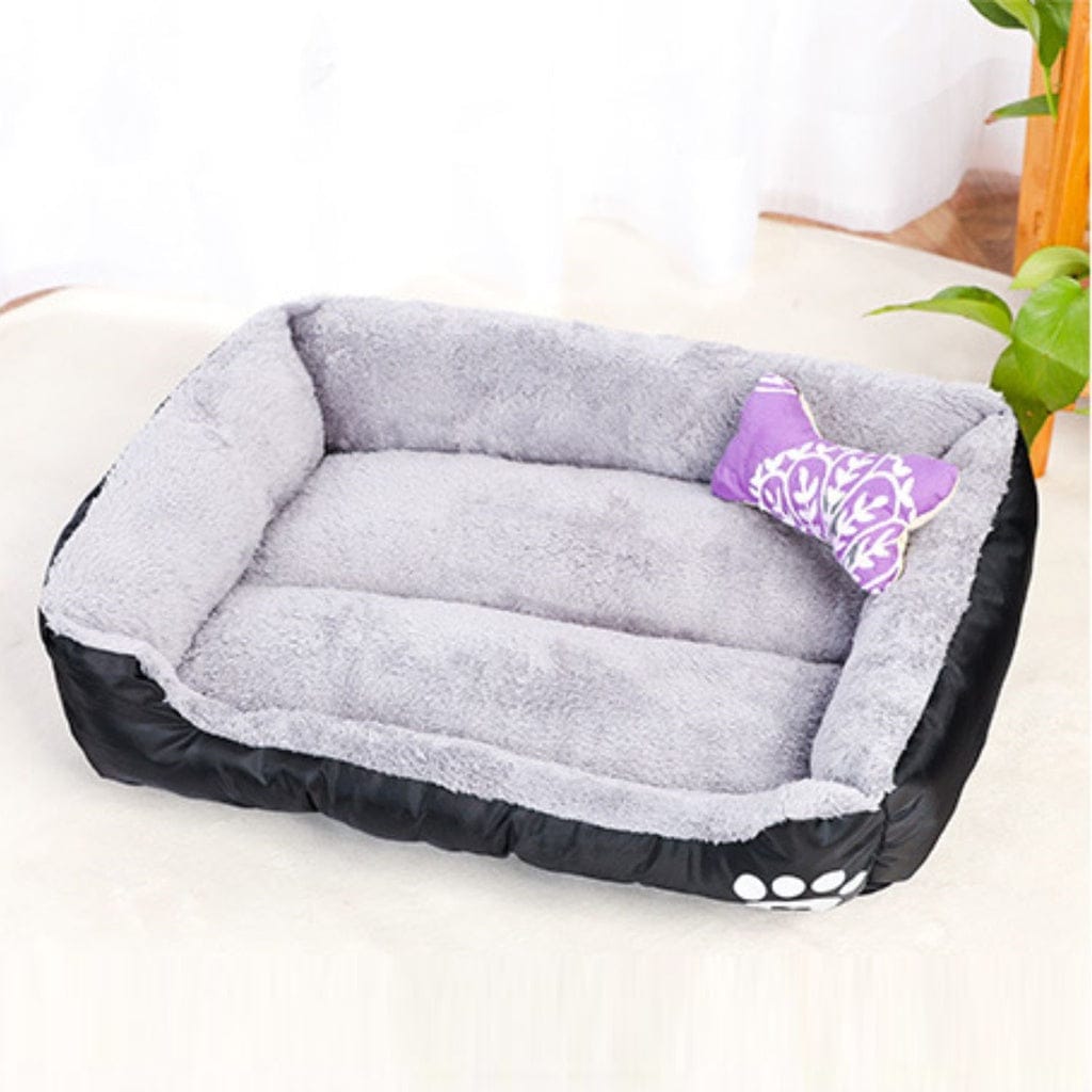 FLOOFI Indoor Dog Bed Floofi Pet Bed Square XL Size (Black)