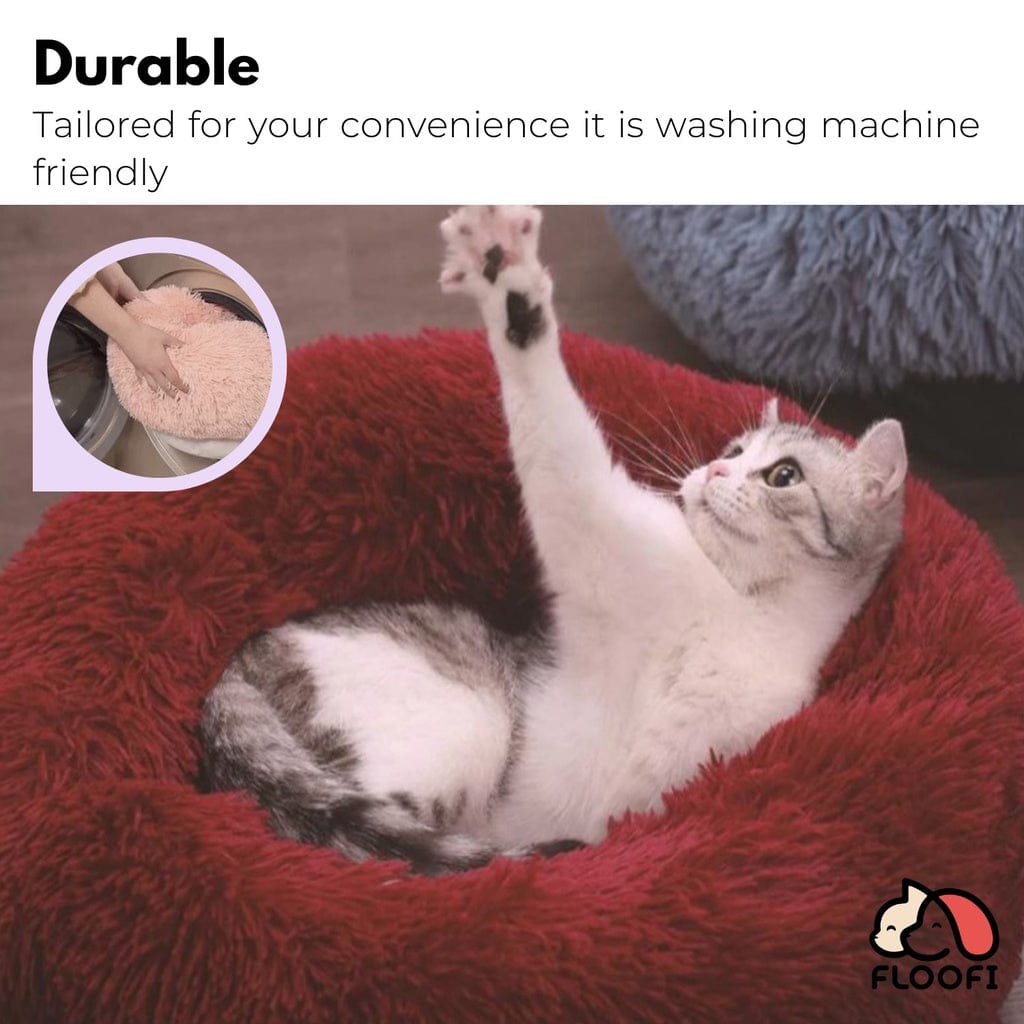 FLOOFI Cat Bed FLOOFI XL 100CM Round Pet Bed (Light Grey)