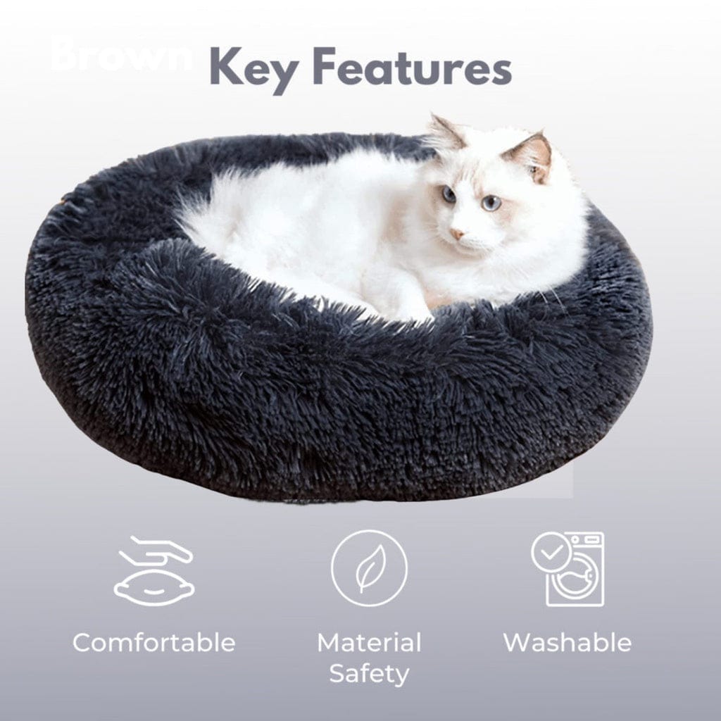 FLOOFI Cat Bed FLOOFI XL 100CM Round Pet Bed (Light Grey)